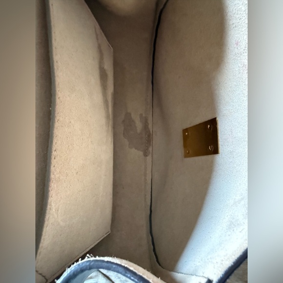 Chloe Blue Crossbody Bag with Gold Accents - Picture 7 of 10